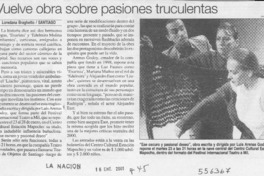 Vuelve obra sobre pasiones truculentas  [artículo] Loredana Braghetto