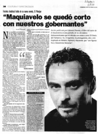 "Maquiavelo se quedó corto con nuestros gobernantes"  [artículo] Andrés Gómez B.