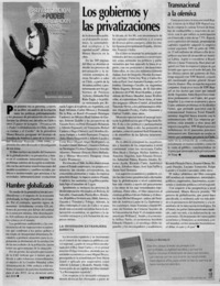 Los Gobiernos y las privatizaciones