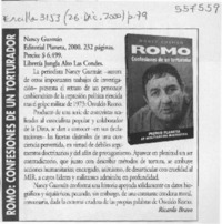 Romo, confesiones de un torturador  [artículo] Ricardo Bravo