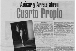 Azócar y Arrate abren Cuarto Propio