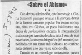 "Sobre el abismo"  [artículo] Pedro Labra H.