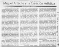 Miguel Arteche y la creación artística  [artículo] Wellington Rojas Valdebenito