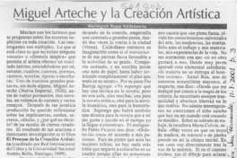 Miguel Arteche y la creación artística  [artículo] Wellington Rojas Valdebenito
