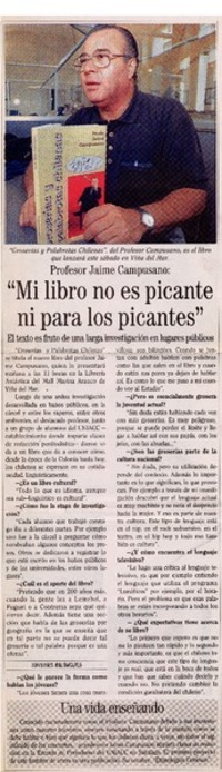 "Mi libro no es picante ni para los picantes"