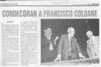 Condecoran a Francisco Coloane  [artículo]