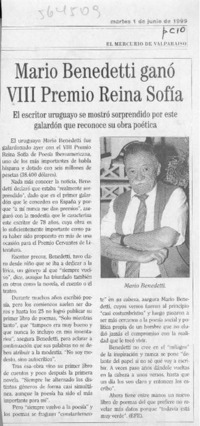 Mario Benedetti ganó VIII Premio Reina Sofía
