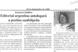 Editorial argentina antologará a poetisa sanfelipeña