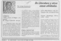 De literatura y otras cosas olvidadas