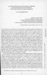 La melancolía del progreso urbano en dos poetas de Valparaíso: Ennio Moltedo y Juan Cameron"  [artículo]