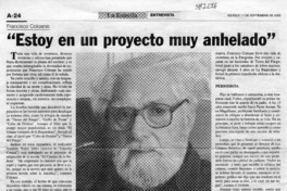 "Estoy en un proyecto muy anhelado"  [artículo] Carla Mosso