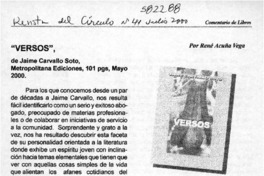 Versos  [artículo] René Acuña Vega