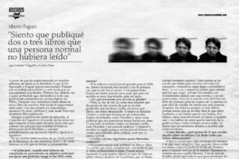 "Siento que publiqué dos o tres libros que una persona normal no hubiera leído"  [artículo] Gabriel Polgatti y Carlos Soto