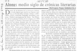Alone, medio siglo de crónicas  [artículo] Wellington Rojas Valdebenito
