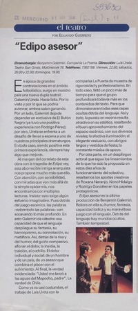 "Edipo asesor"  [artículo] Eduardo Guerrero