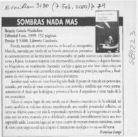 Sombras nada más  [artículo] Francisca Lange