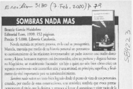 Sombras nada más  [artículo] Francisca Lange