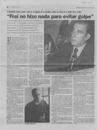 "Frei no hizo nada para evitar golpe"  [artículo] Rodrigo Frey