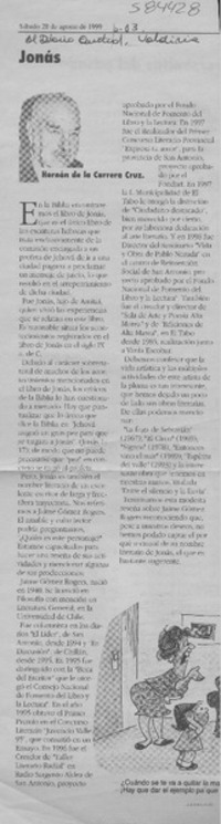 Jonás  [artículo] Hernán de la Carrera Cruz