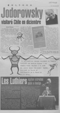 Jodorowsky visitará Chile en diciembre  [artículo] Ximena Villanueva