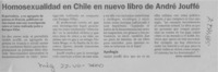 Homosexualidad en Chile en nuevo libro de André Jouffé  [artículo] Erika Montecinos