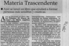 Materia trascendente  [artículo]