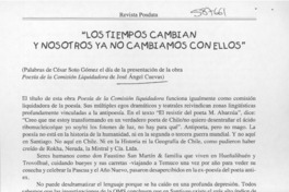 "Los Tiempos cambian y nosotros ya no cambiamos con ellos"  [artículo]