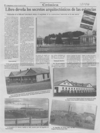 Libro devela los secretos arquitectónicos de las estancias  [artículo]