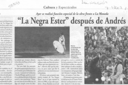 "La negra Ester" después de Andrés