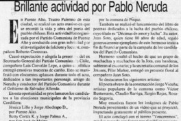 Brillante actividad por Pablo Neruda
