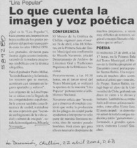 Lo Que cuenta la imagen y voz poética