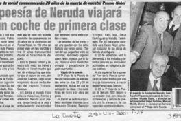 La Poesía de Neruda viajará en un coche de primera clase