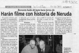 Harán filme con historia de Neruda