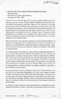 El estudio de las relaciones internacionales  [artículo]