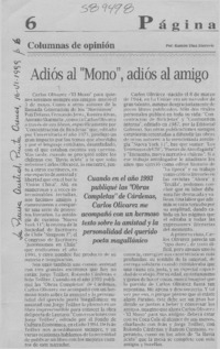 Adiós al "Mono", adiós al amigo  [artículo] Ramón Díaz Eterovic