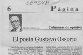 El poeta Gustavo Ossorio  [artículo] Marino Muñoz Lagos