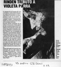 Rinden tributo a Violeta Parra  [artículo]