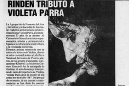 Rinden tributo a Violeta Parra  [artículo]