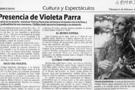 Presencia de Violeta Parra  [artículo]