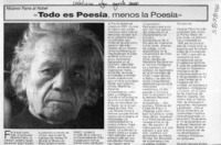 "Todo es poesía, menos la poesía"  [artículo] Ricardo Vergara Muñoz