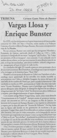 Vargas Llosa y Enrique Bunster