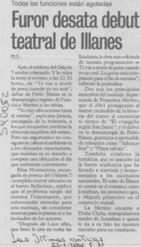 Furor desata debut teatral de Illanes