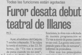 Furor desata debut teatral de Illanes