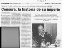 Censura, la historia de su imperio  [artículo] Andrea González