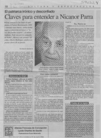 Claves para entender a Nicanor Parra  [artículo] Marcelo Sánchez R.