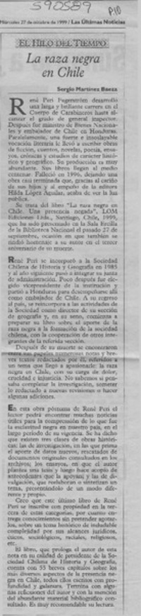 La raza negra en Chile  [artículo] Sergio Martínez Baeza
