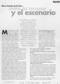 Marco Antonio de la Parra entre la terapia y el escenario  [artículo] Carola Solari