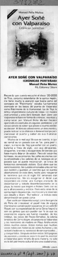 Ayer soñé con Valparaíso