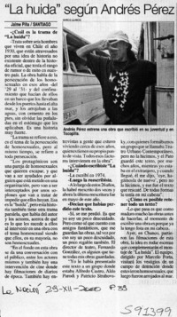 "La huida" según Andrés Pérez  [artículo] Jaime Piña