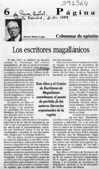 Los escritores magallánicos3  [artículo] Marino Muñoz Lagos